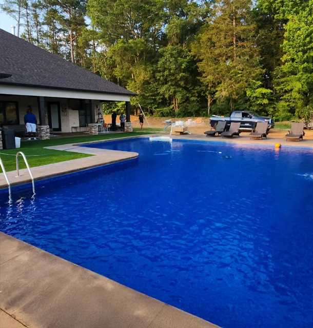 same pool with calcium deposits removed